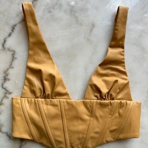Zara faux leather bra top size small